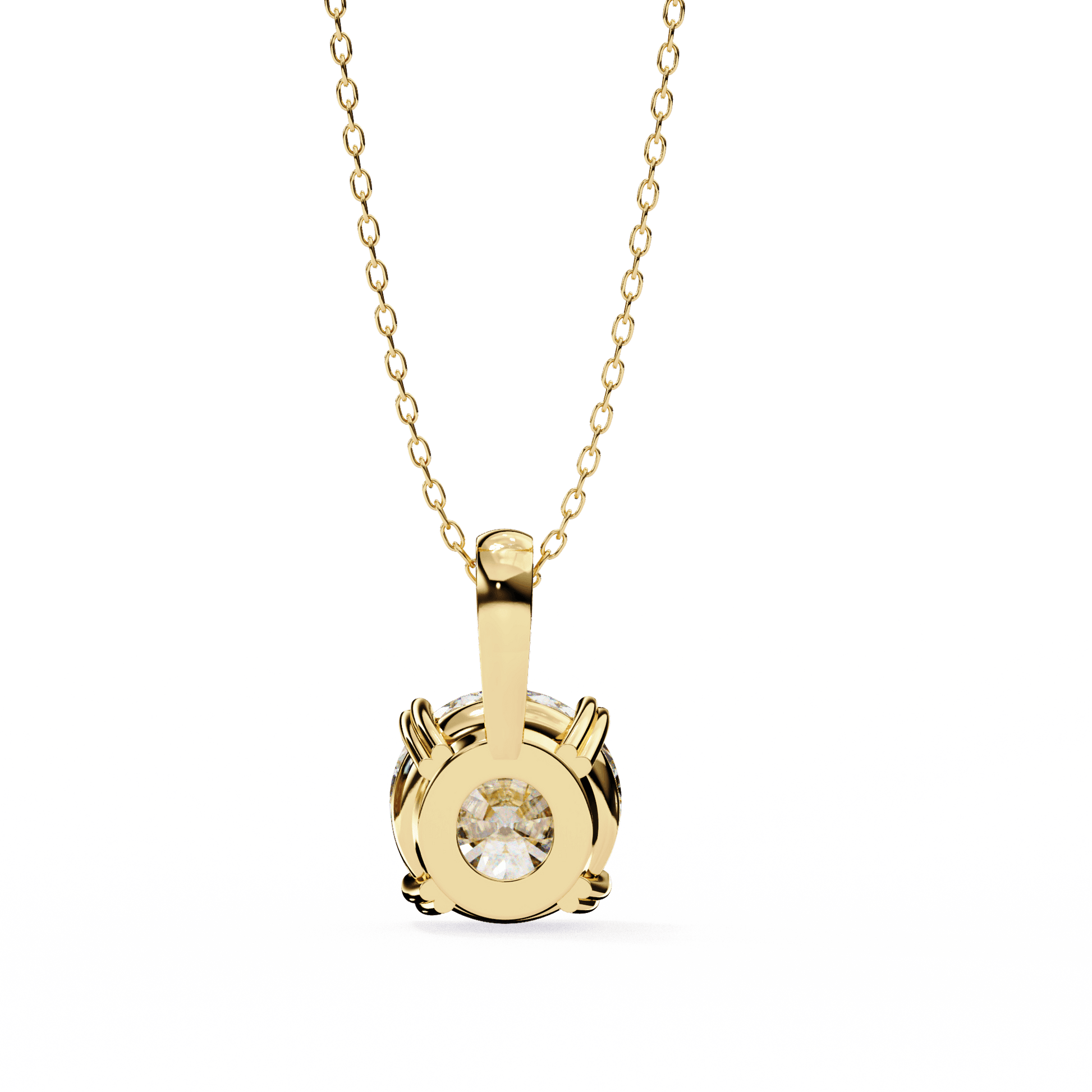 Classic Round Brilliant Solitaire Diamond Pendant in Gold - Jewelslane