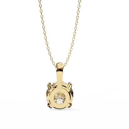 Classic Round Brilliant Solitaire Diamond Pendant in Gold - Jewelslane