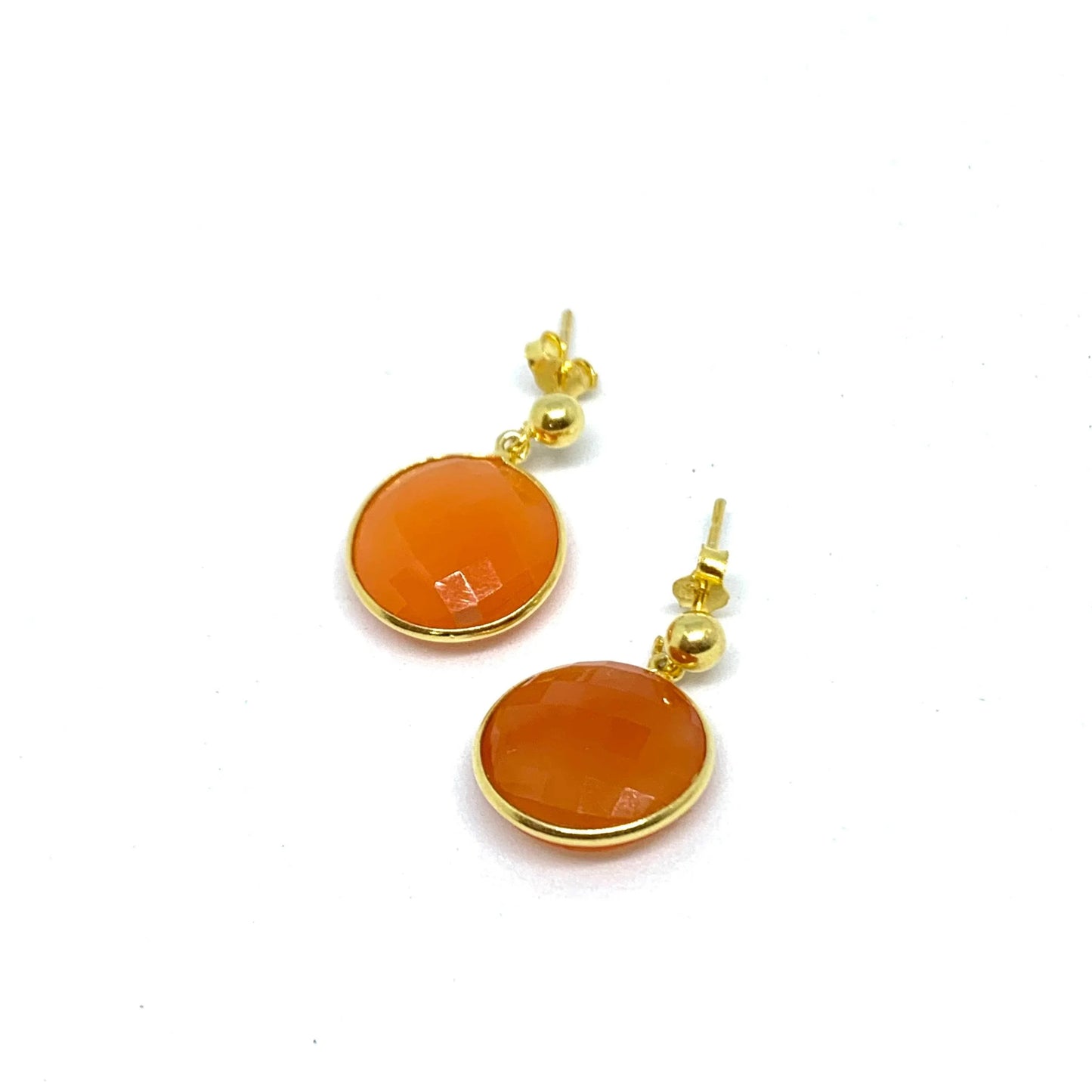 Delicate Cornelian earrings in silver - Jewelslane