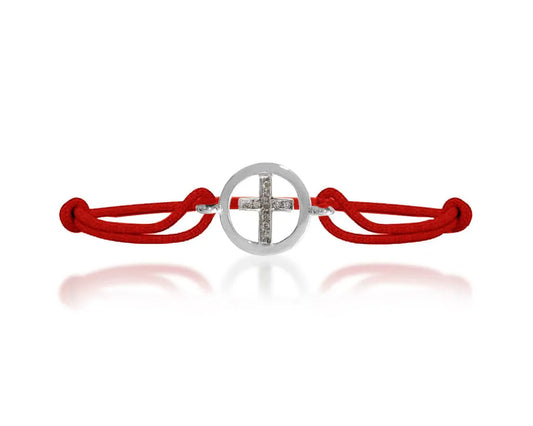 Cross Inside Diamond Bracelet in Silver - Jewelslane