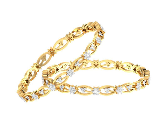 Dalia Round Brilliant Diamond Bangles - Jewelslane