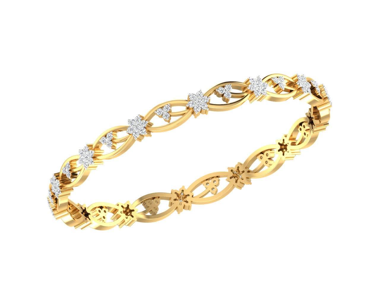 Dalia Round Brilliant Diamond Bangles - Jewelslane