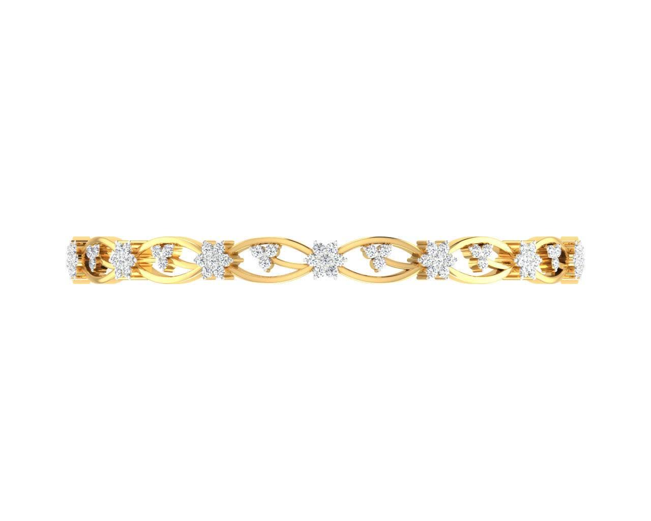 Dalia Round Brilliant Diamond Bangles - Jewelslane