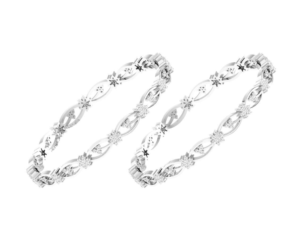 Dalia Round Brilliant Diamond Bangles - Jewelslane
