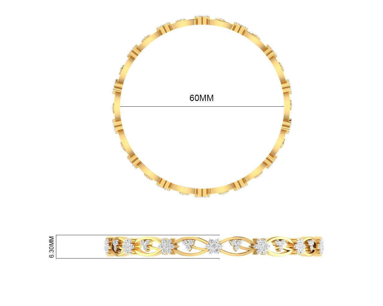 Dalia Round Brilliant Diamond Bangles - Jewelslane