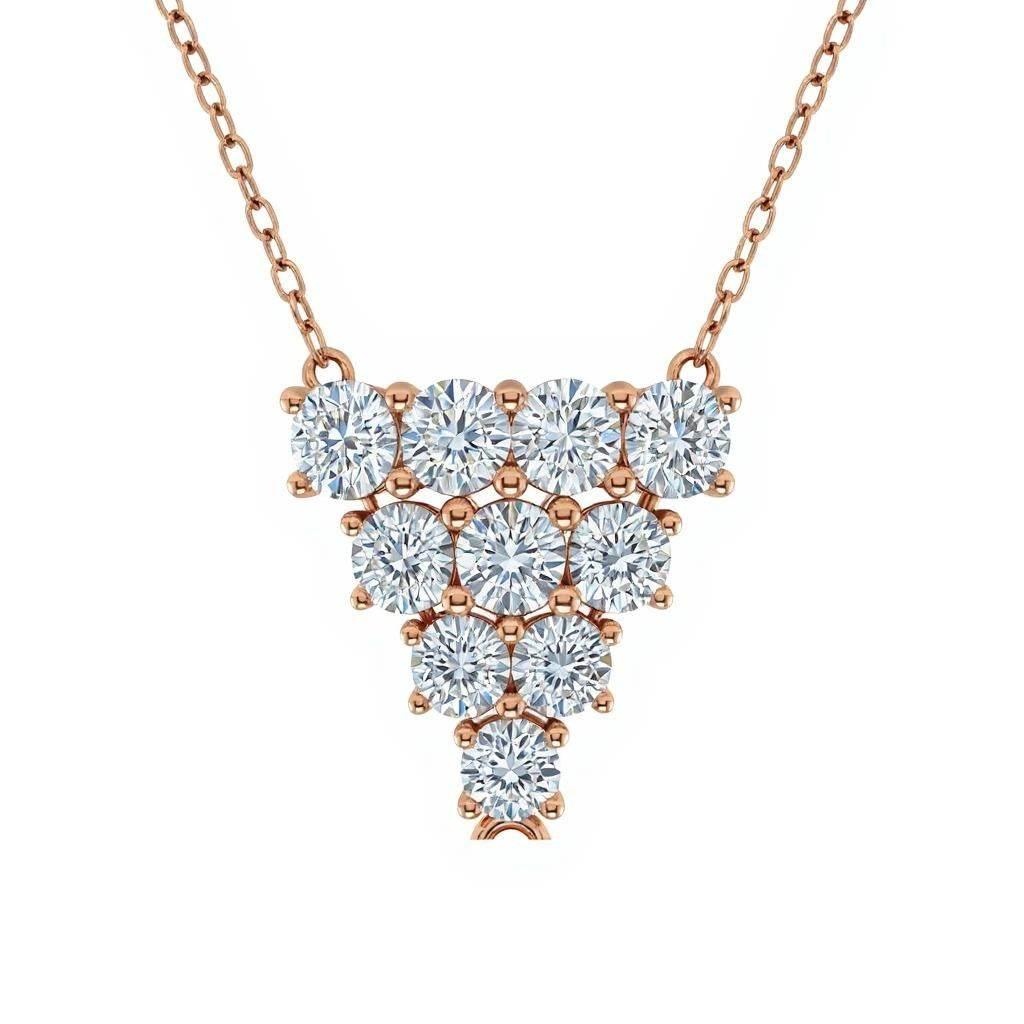 Dana Round Brilliant cut Diamonds Pendant Necklace - Jewelslane