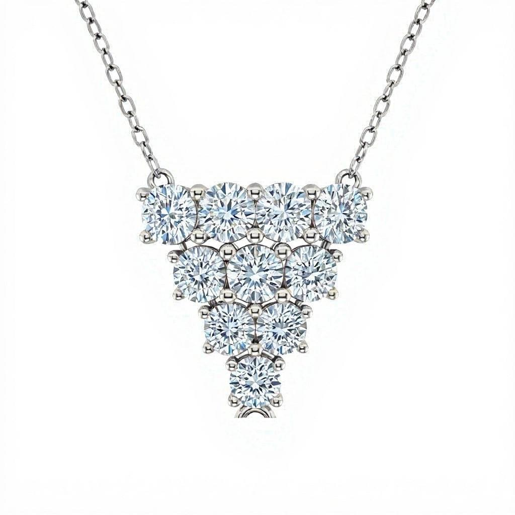 Dana Round Brilliant cut Diamonds Pendant Necklace - Jewelslane