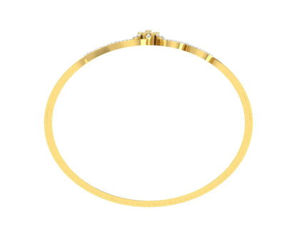 Danya Round Brilliant Diamond Half Bangle - Jewelslane