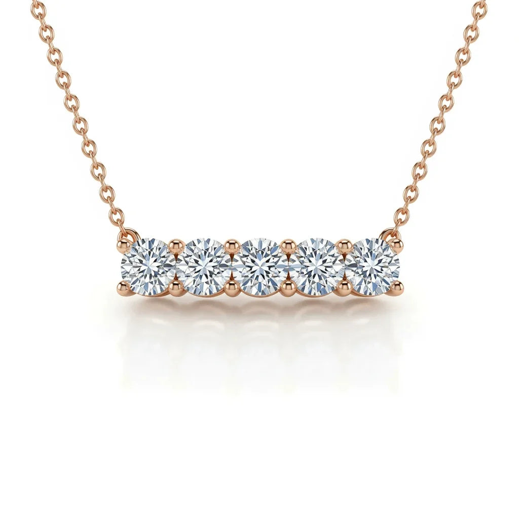 Darci Round Brilliant cut diamond solitaires pendant necklace - Jewelslane