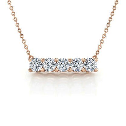Darci Round Brilliant cut diamond solitaires pendant necklace - Jewelslane