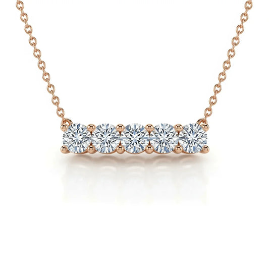 Darci Round Brilliant cut diamond solitaires pendant necklace - Jewelslane