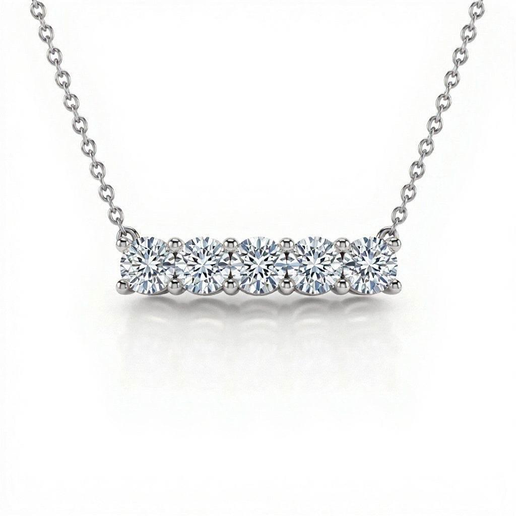 Darci Round Brilliant cut diamond solitaires pendant necklace - Jewelslane