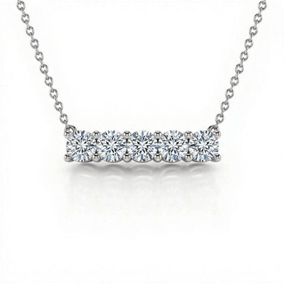 Darci Round Brilliant cut diamond solitaires pendant necklace - Jewelslane