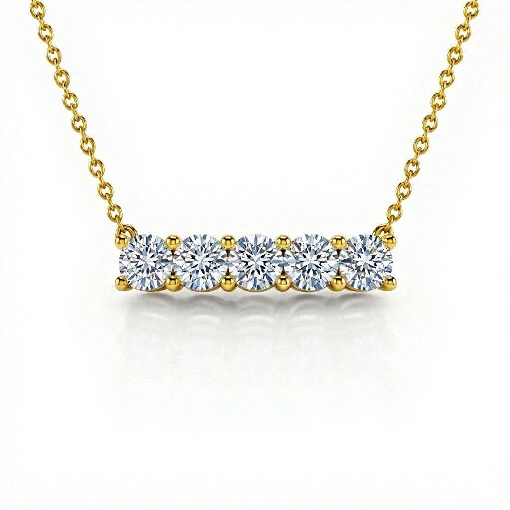 Darci Round Brilliant cut diamond solitaires pendant necklace - Jewelslane