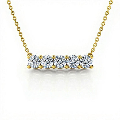 Darci Round Brilliant cut diamond solitaires pendant necklace - Jewelslane
