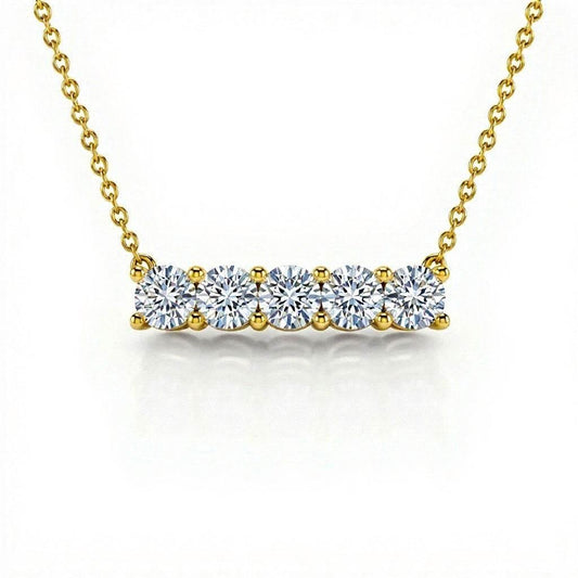 Darci Round Brilliant cut diamond solitaires pendant necklace - Jewelslane