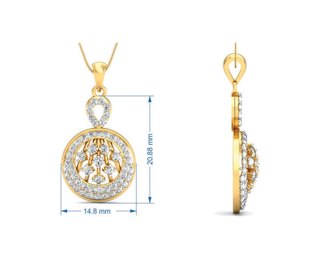 Dea Brilliant Cut Diamond Earring Pendant Set - Jewelslane