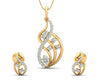 Deena Brilliant Cut Diamond Earring Pendant Set - Jewelslane