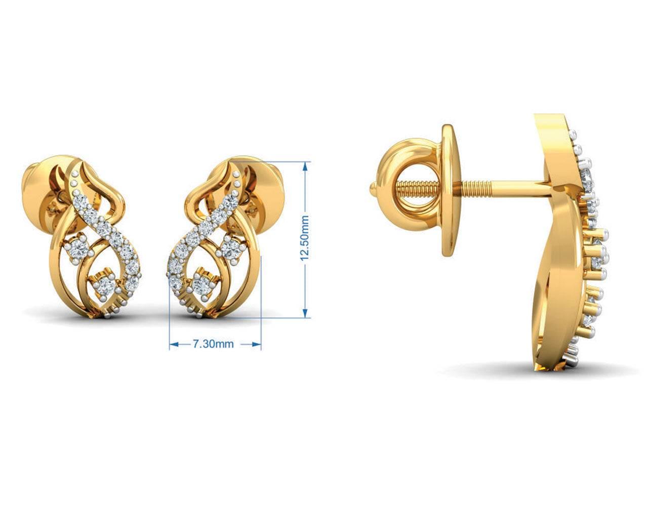 Deena Round Brilliant Cut Diamond Earrings - Jewelslane