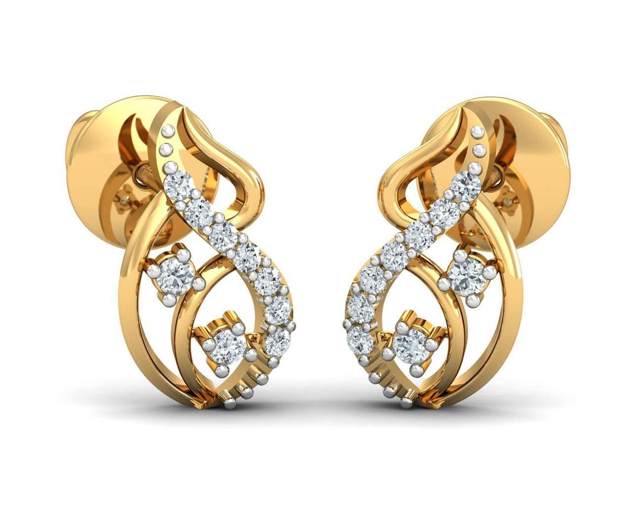 Deena Round Brilliant Cut Diamond Earrings - Jewelslane