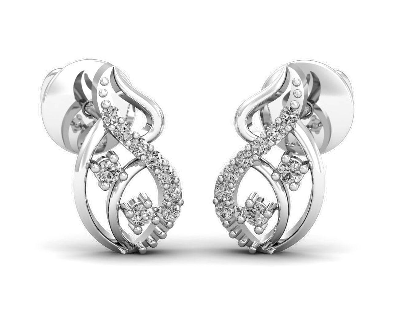 Deena Round Brilliant Cut Diamond Earrings - Jewelslane