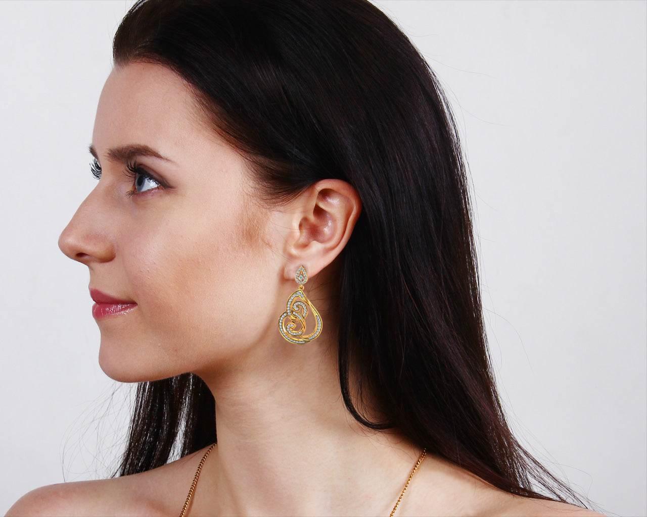 Deeta Round Brilliant Diamond Earrings - Jewelslane