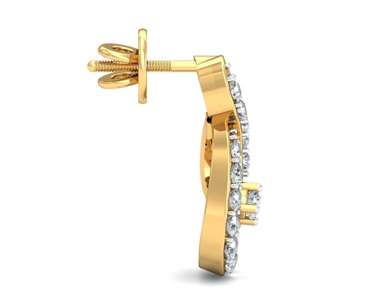 Deiva Round Brilliant Diamond Earrings - Jewelslane