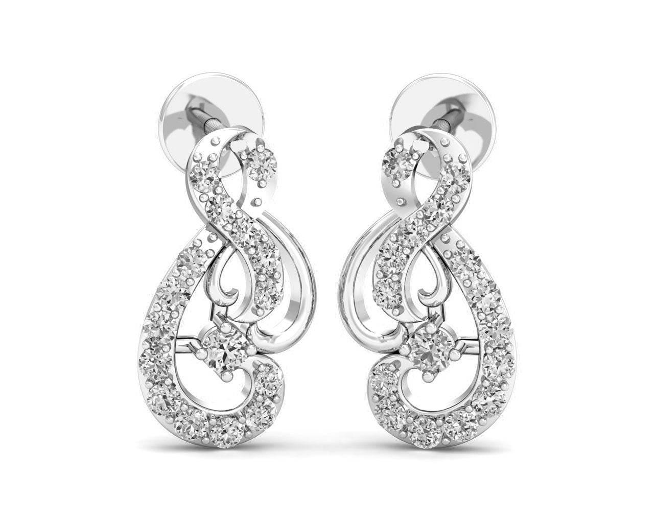 Deiva Round Brilliant Diamond Earrings - Jewelslane