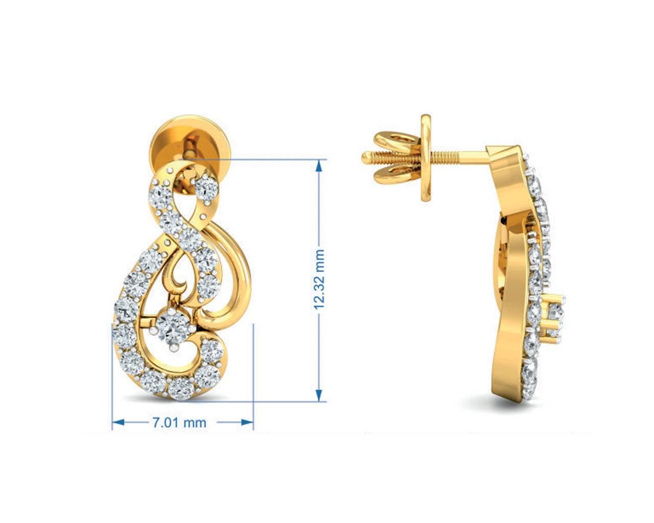 Deiva Round Brilliant Diamond Earrings - Jewelslane