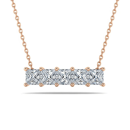 Devyn Princess Cut Lab Diamond Solitaire Pendant Necklace - Jewelslane