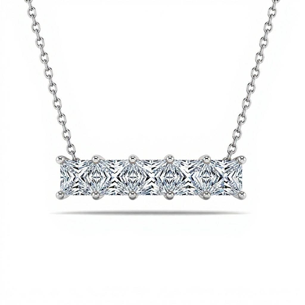 Devyn Princess Cut Lab Diamond Solitaire Pendant Necklace - Jewelslane