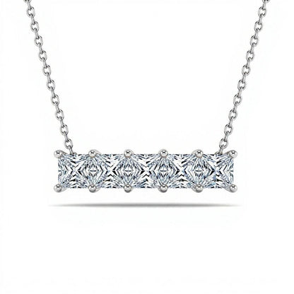 Devyn Princess Cut Lab Diamond Solitaire Pendant Necklace - Jewelslane