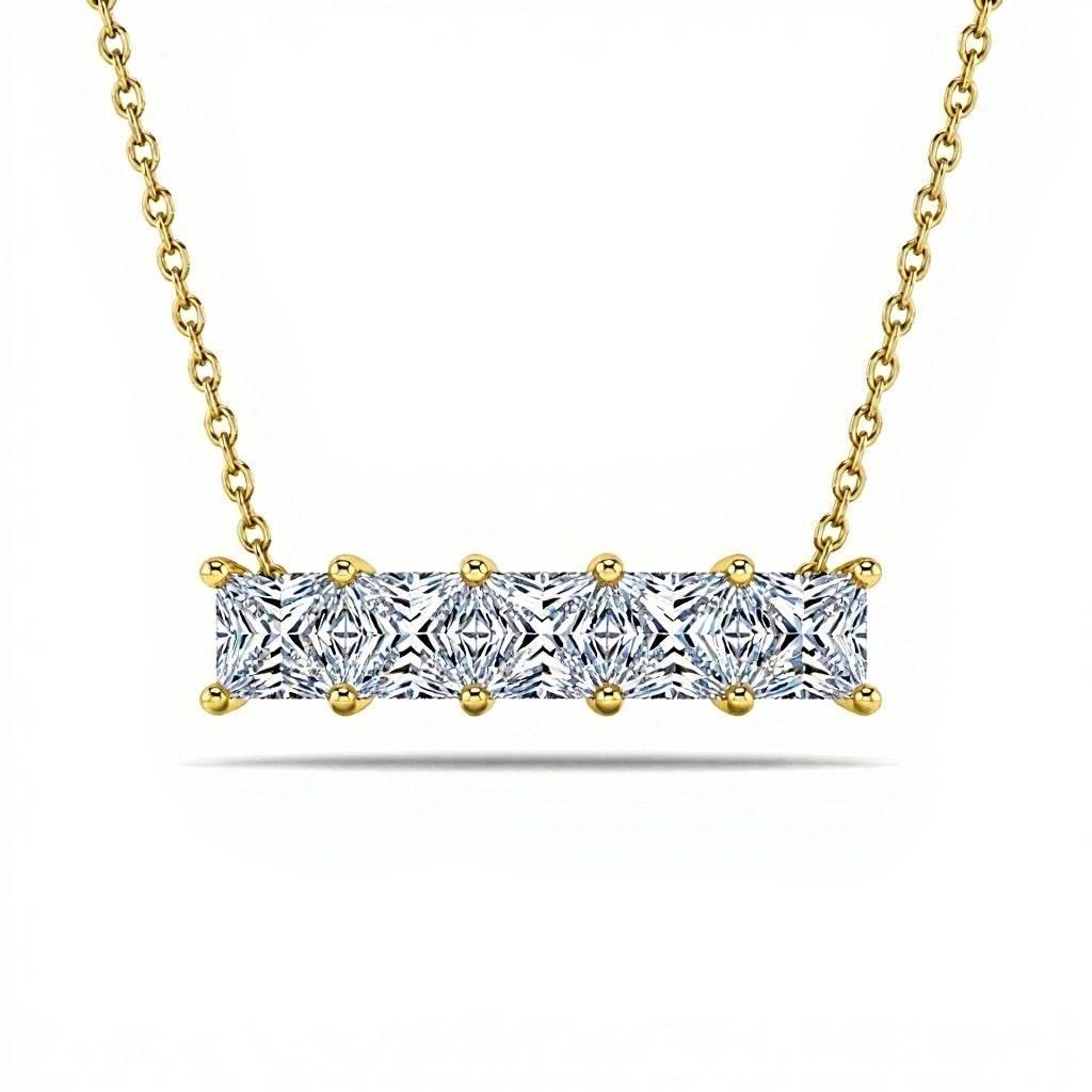 Devyn Princess Cut Lab Diamond Solitaire Pendant Necklace - Jewelslane