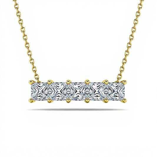 Devyn Princess Cut Lab Diamond Solitaire Pendant Necklace - Jewelslane
