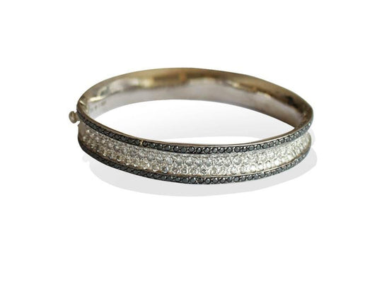 Diamond Bangle in 14k White Gold - Jewelslane