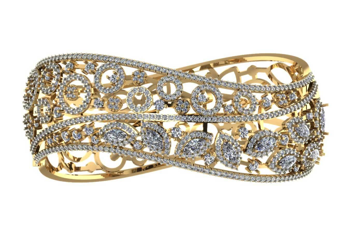 Designer Diamond Bangle - Jewelslane