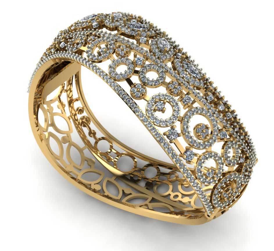 Designer Diamond Bangle - Jewelslane