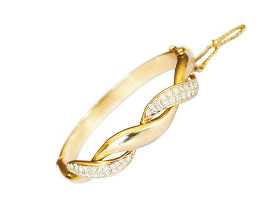 Diamond Bangle Overlap Design - Jewelslane