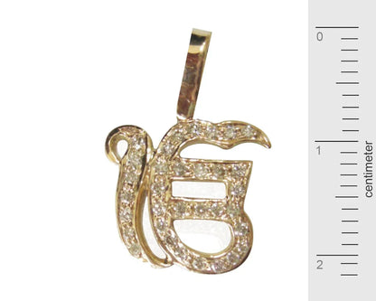 Ik Onkar Pendant with Diamonds Additional Image 2