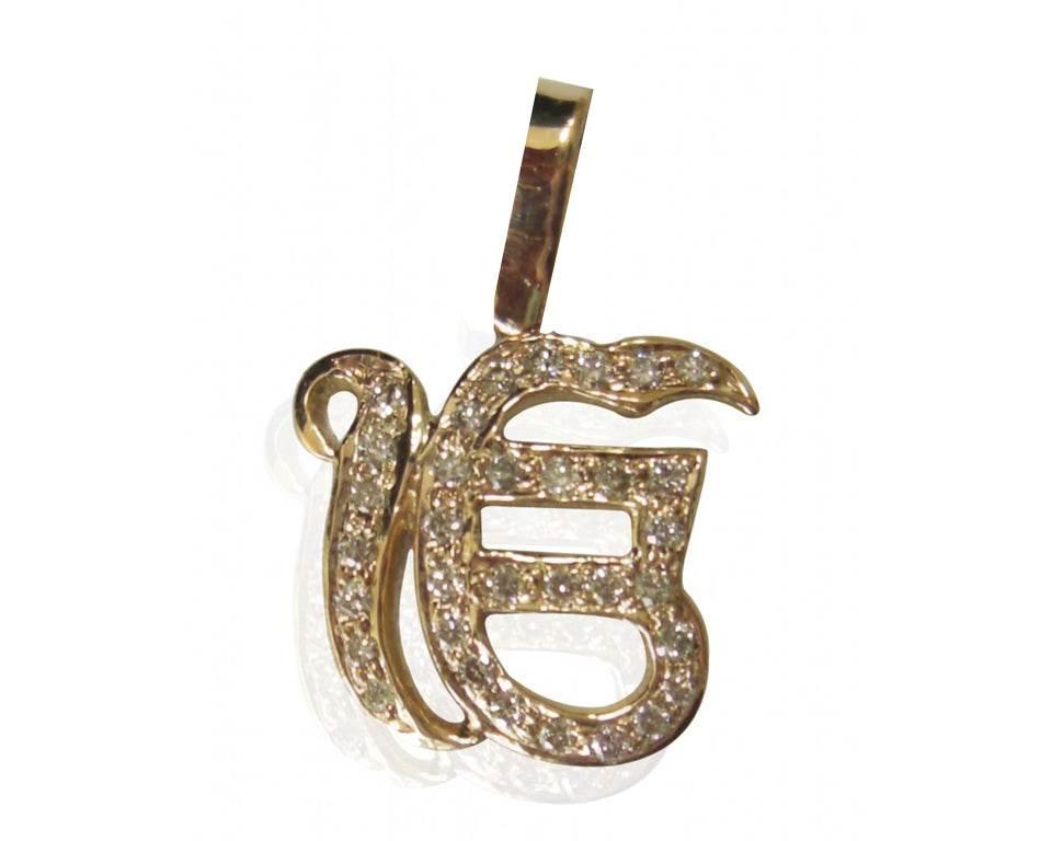 Ik Onkar Pendant with Diamonds Additional Image 1