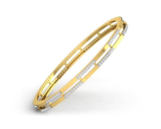Diane Diamond Bangle Pair in Gold - Jewelslane
