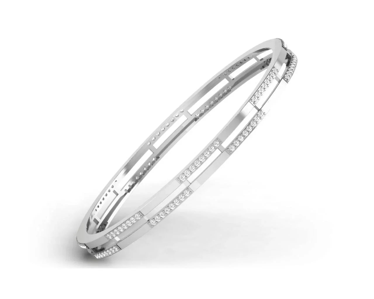 Diane Diamond Bangle Pair in Gold - Jewelslane
