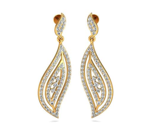 Dipti Diamond Dangle Earrings - Jewelslane