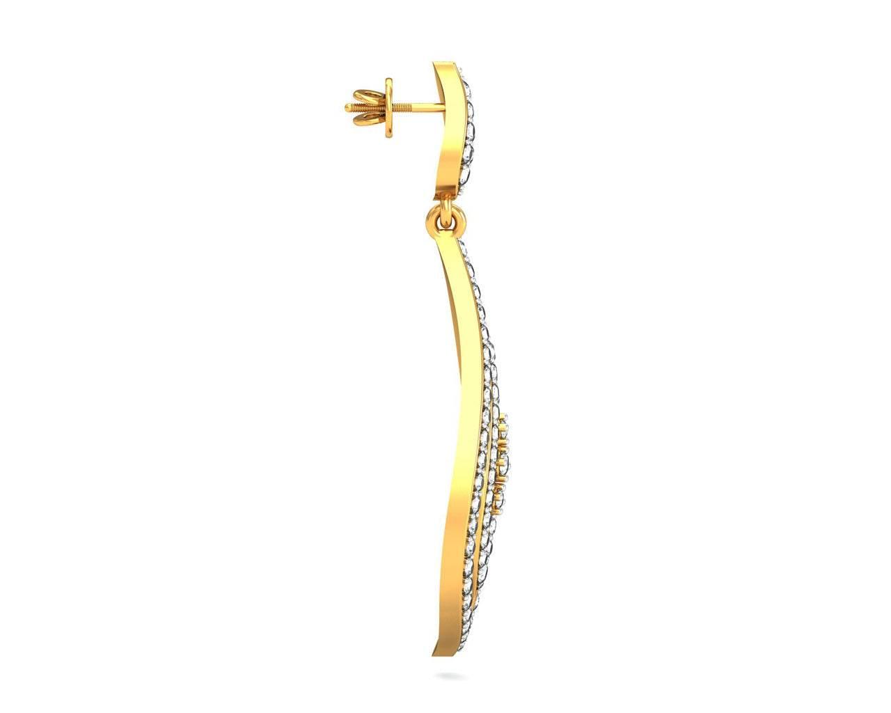 Dipti Diamond Dangle Earrings - Jewelslane