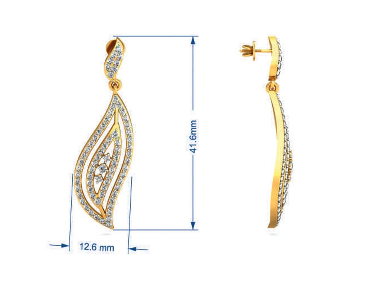 Dipti Diamond Dangle Earrings - Jewelslane