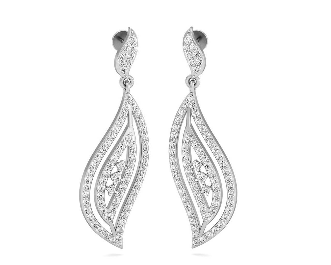 Dipti Diamond Dangle Earrings - Jewelslane
