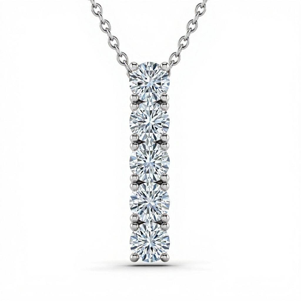 Dixi Round Brilliant Cut Diamond Pendant Necklace - Jewelslane