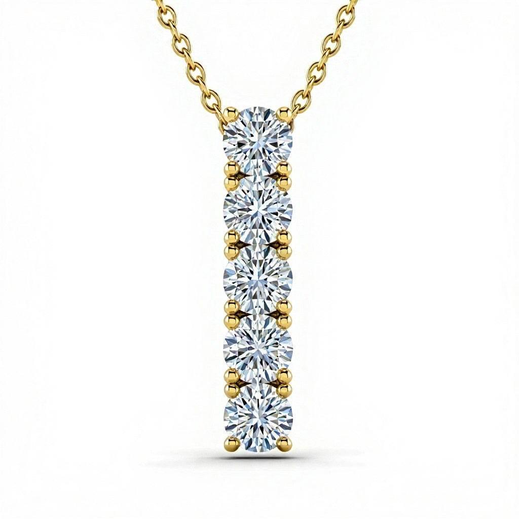 Dixi Round Brilliant Cut Diamond Pendant Necklace - Jewelslane