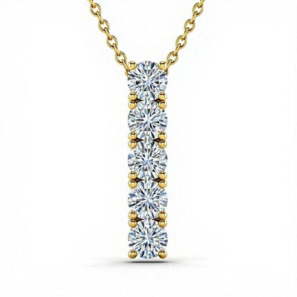 Dixi Round Brilliant Cut Diamond Pendant Necklace - Jewelslane