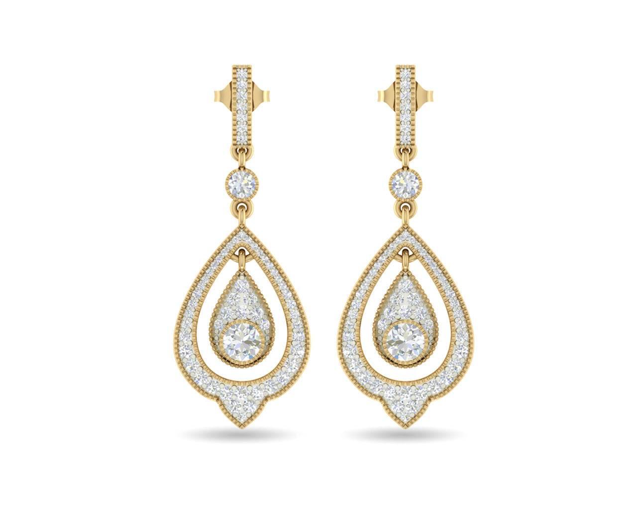 Eesha Diamond Drop Earrings - Jewelslane